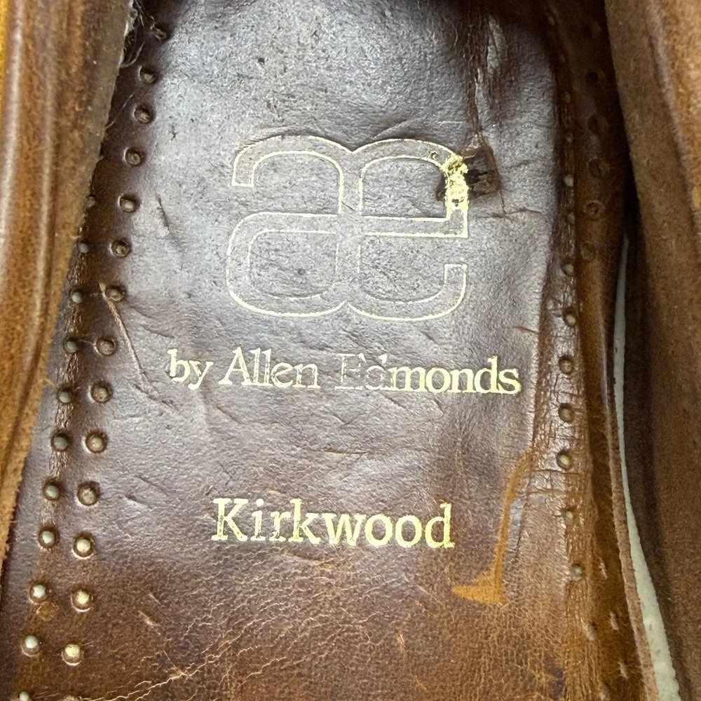 Allen Edmonds Kirkwood Boat Shoes Mens 8 D Brown Leather Moc Toe Casual Everyday